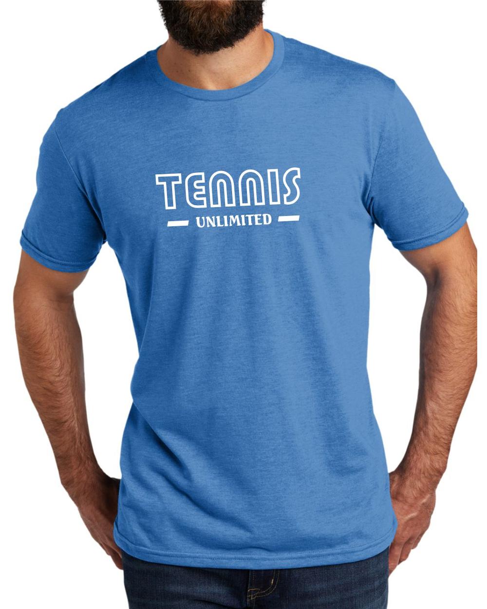 AL2004T10 Men's Tri-Blend Tennis Unlimited LifeStyle T-Shirt, color: Azure Blue