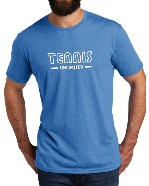 AL2004T10 Men's Tri-Blend Tennis Unlimited LifeStyle T-Shirt, color: Azure Blue