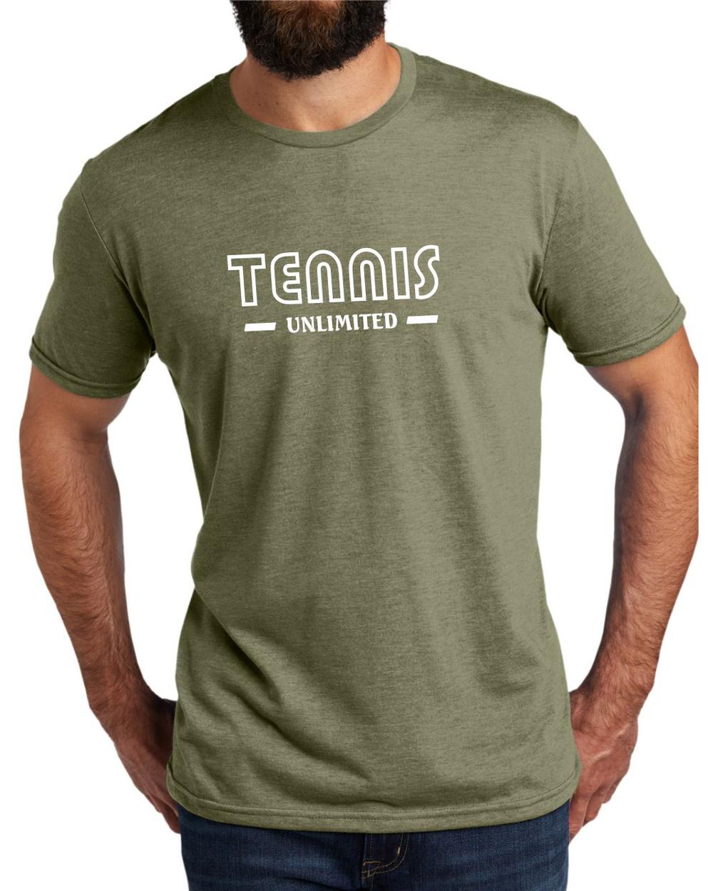 AL2004T10 Men's Tri-Blend Tennis Unlimited LifeStyle T-Shirt, color: Olive You Green