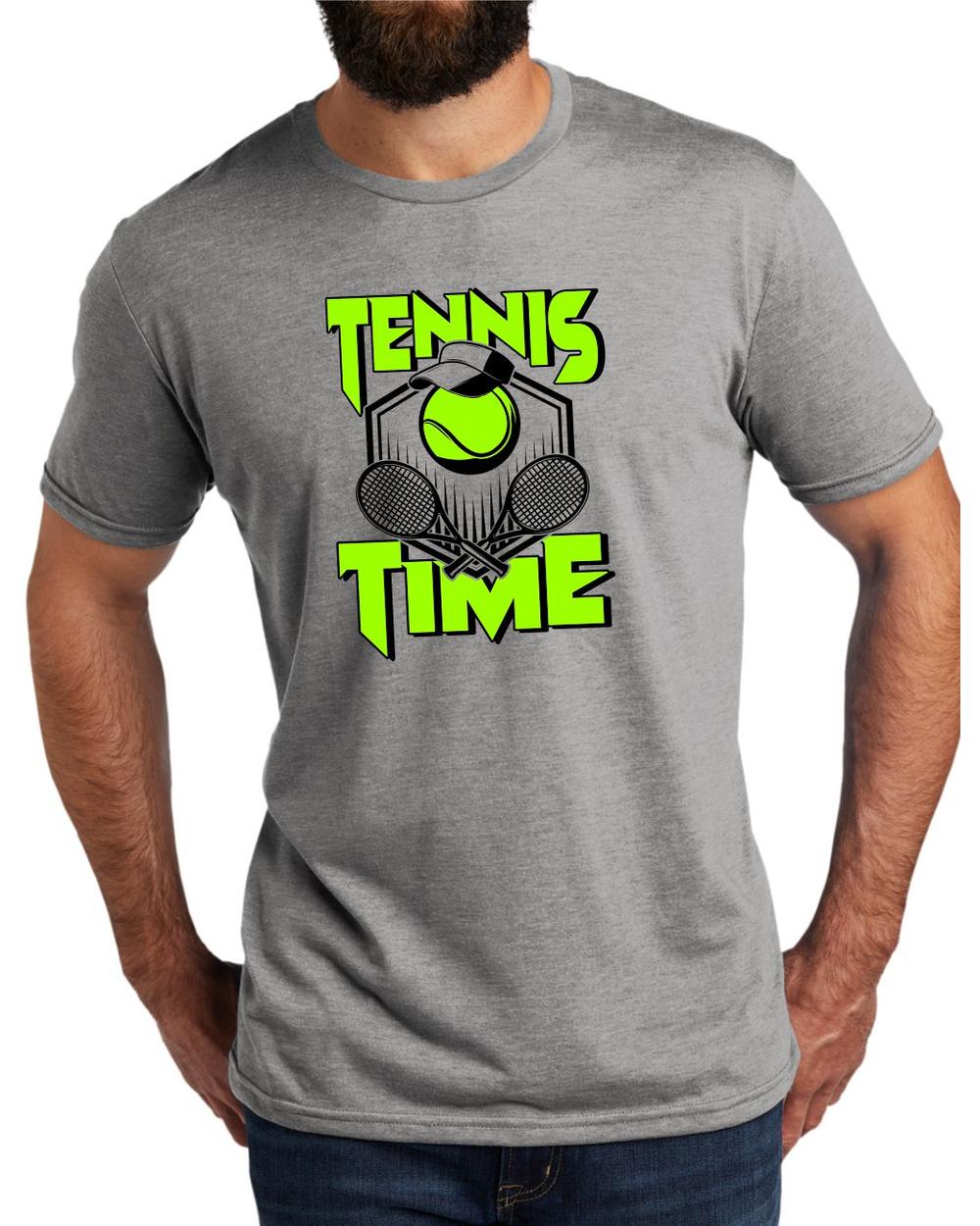 BMT Men's Tri-Blend Tennis Time LifeStyle T-Shirt, color: Aluminum Grey