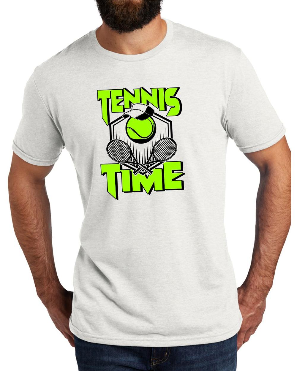 AL2004T11 Men's Tri-Blend Tennis Life LifeStyle T-Shirt, color: Fairly White