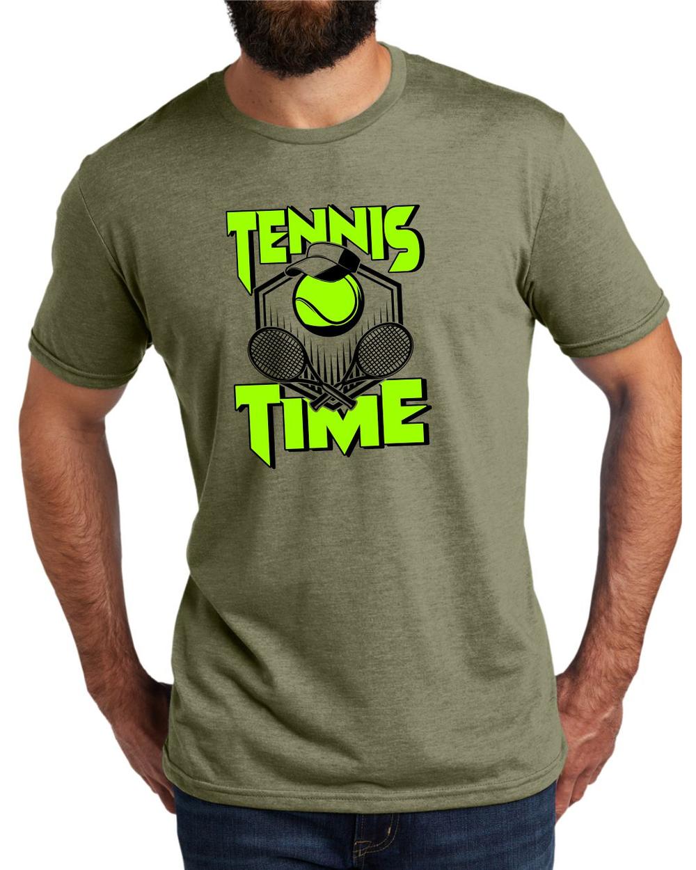 AL2004T11 Men's Tri-Blend Tennis Life LifeStyle T-Shirt, color: Olive You Green