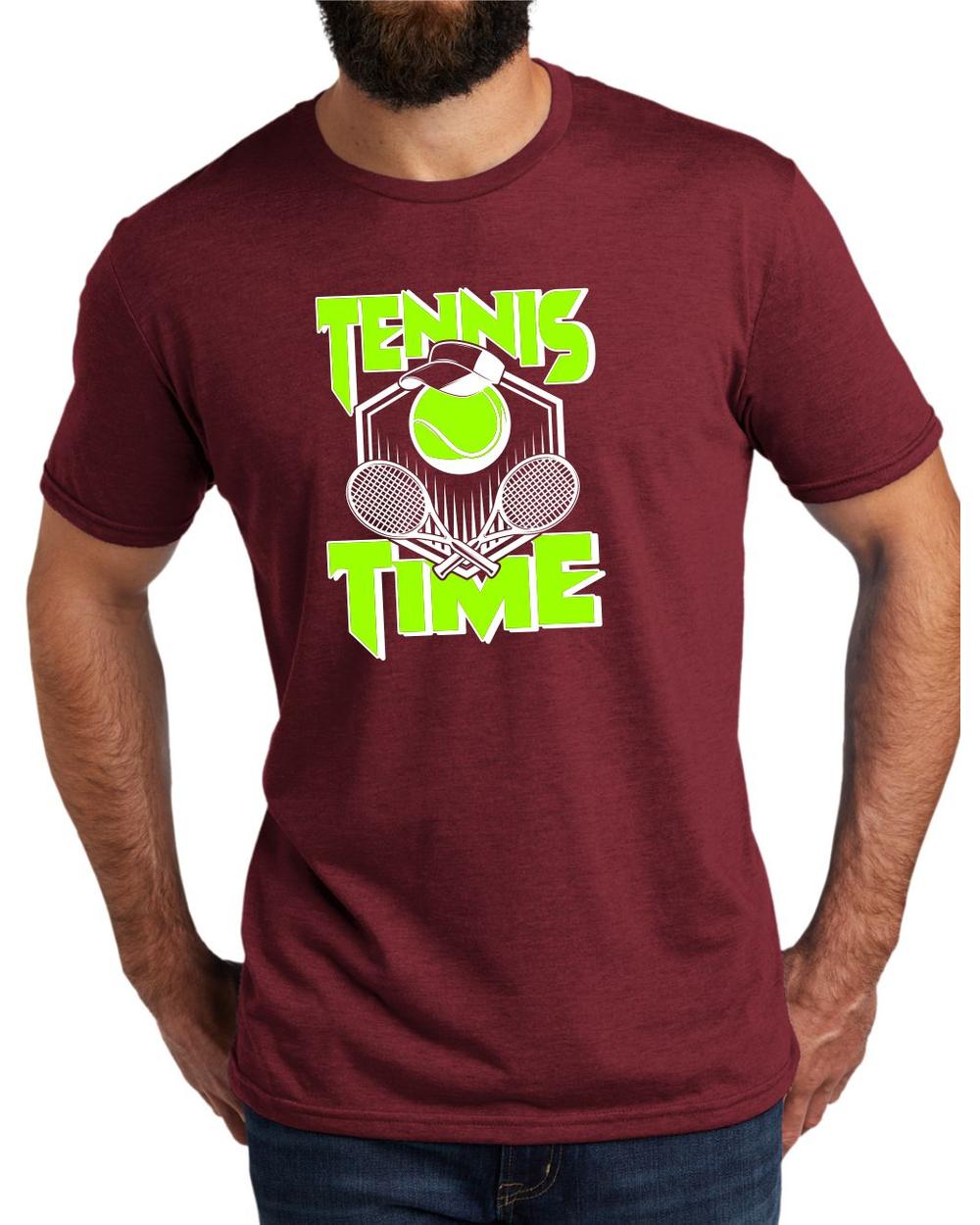 AL2004T11 Men's Tri-Blend Tennis Life LifeStyle T-Shirt, color: Vino Red
