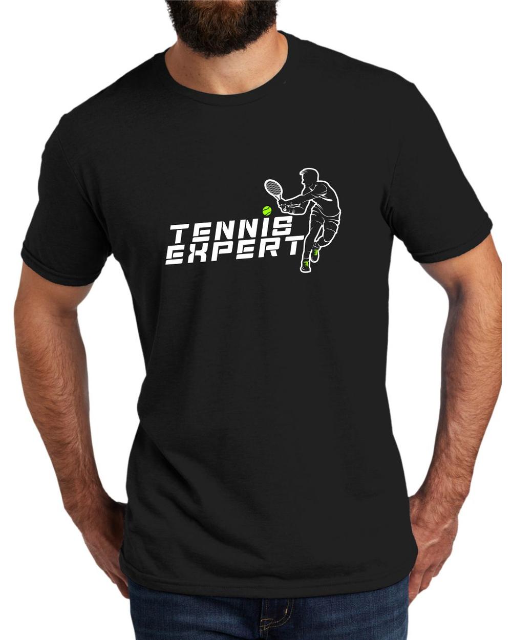 AL2004T13 Men's Tri-Blend Tennis Expert LifeStyle T-Shirt, color: Deep Black