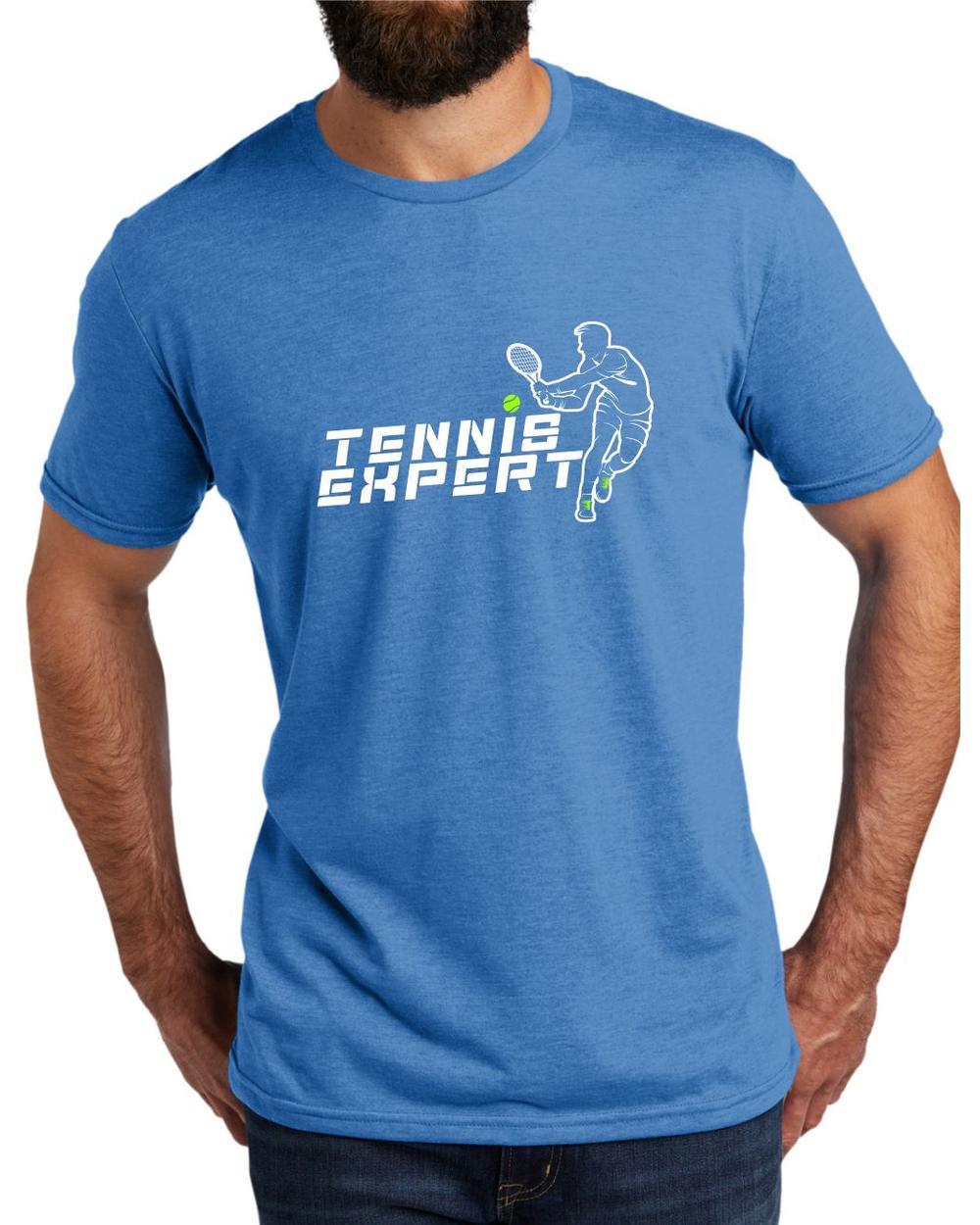 AL2004T13 Men's Tri-Blend Tennis Expert LifeStyle T-Shirt, color: Azure Blue