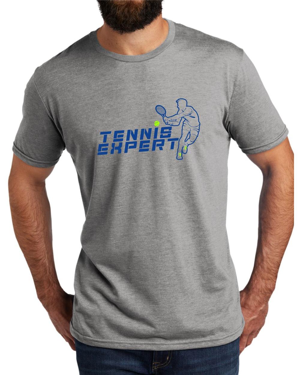 AL2004T13 Men's Tri-Blend Tennis Expert LifeStyle T-Shirt, color: Aluminum Grey