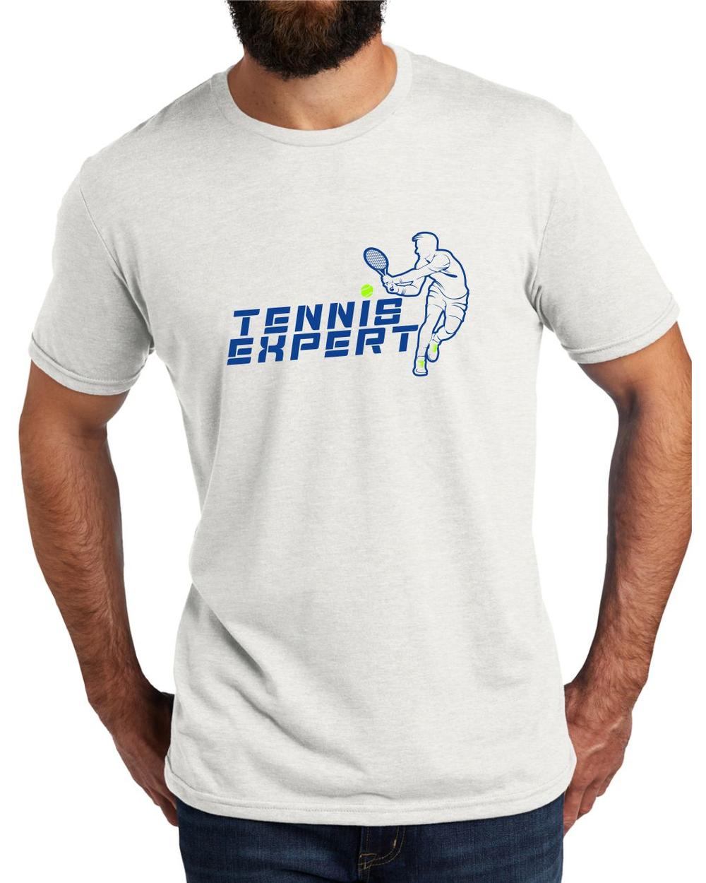 AL2004T13 Men's Tri-Blend Tennis Expert LifeStyle T-Shirt, color: Fairly White