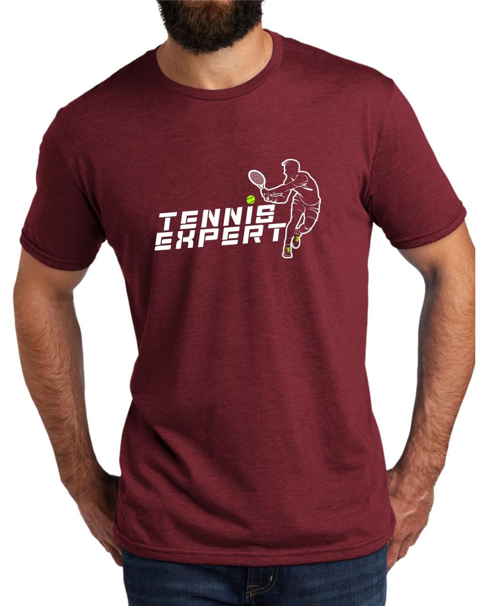 AL2004T13 Men's Tri-Blend Tennis Expert LifeStyle T-Shirt, color: Vino Red