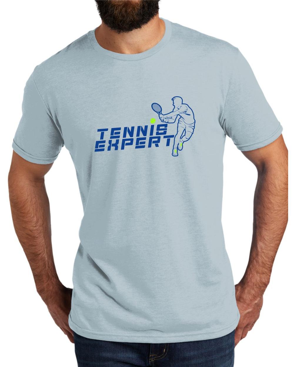 AL2004T13 Men's Tri-Blend Tennis Expert LifeStyle T-Shirt, color: I Like You Blue