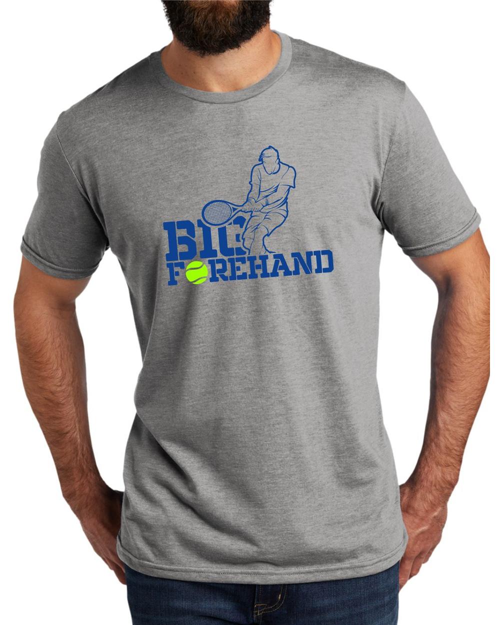 BMT Men's Tri-Blend Big Forehand Tennis LifeStyle T-Shirt, color: Aluminum Grey