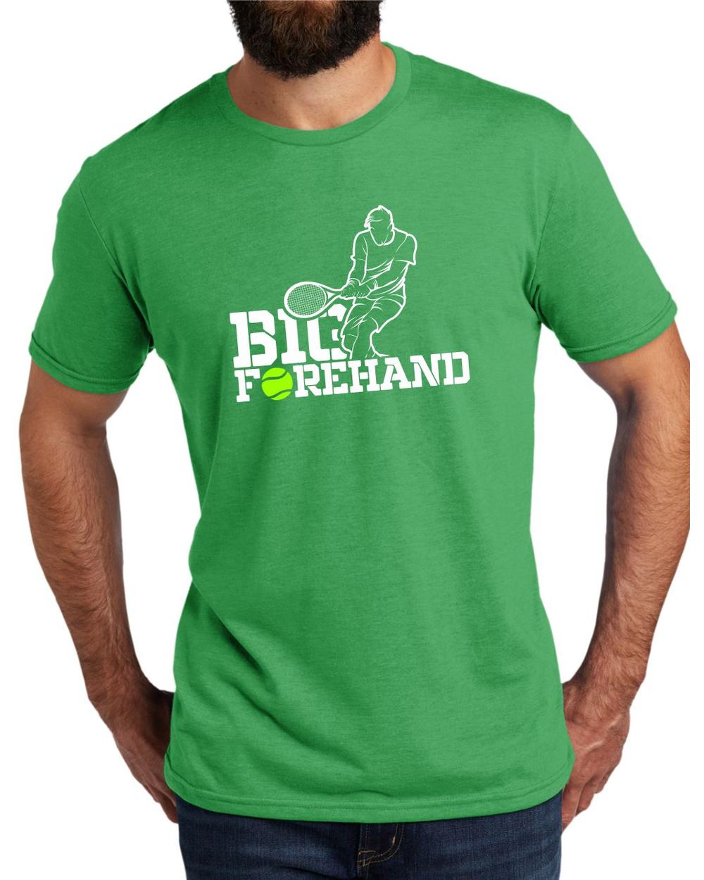 BMT Men's Tri-Blend Big Forehand Tennis LifeStyle T-Shirt, color: Enviro Green
