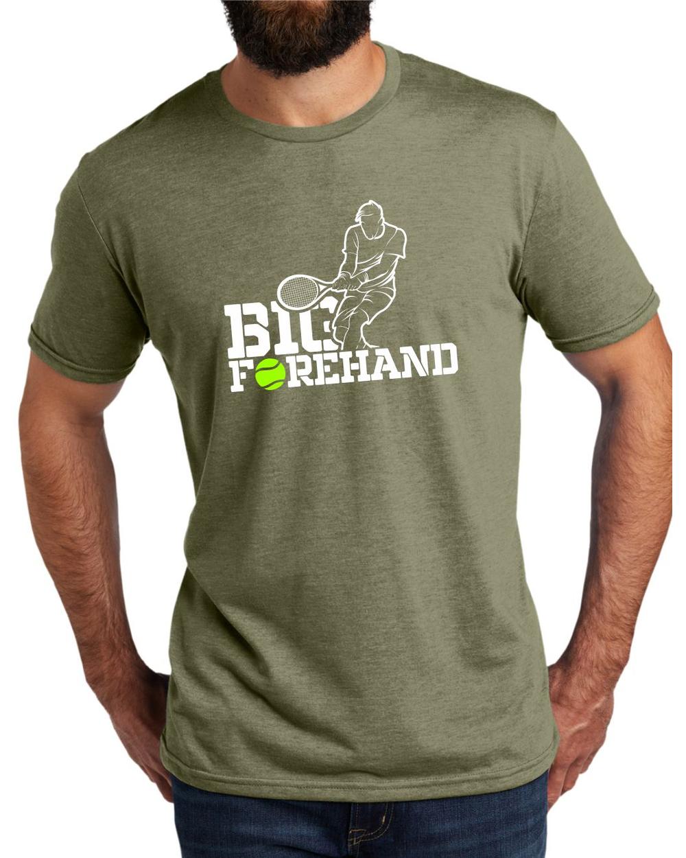 AL2004T14 Men's Tri-Blend Big Forehand Tennis LifeStyle T-Shirt, color: Olive You Green