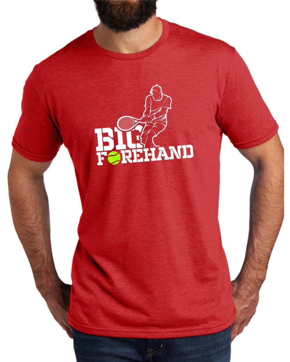 AL2004T14 Men's Tri-Blend Big Forehand Tennis LifeStyle T-Shirt, color: Rise Up Red