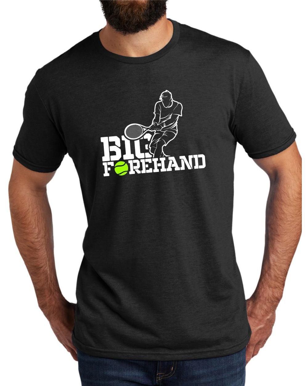 AL2004T14 Men's Tri-Blend Big Forehand Tennis LifeStyle T-Shirt, color: Space Black