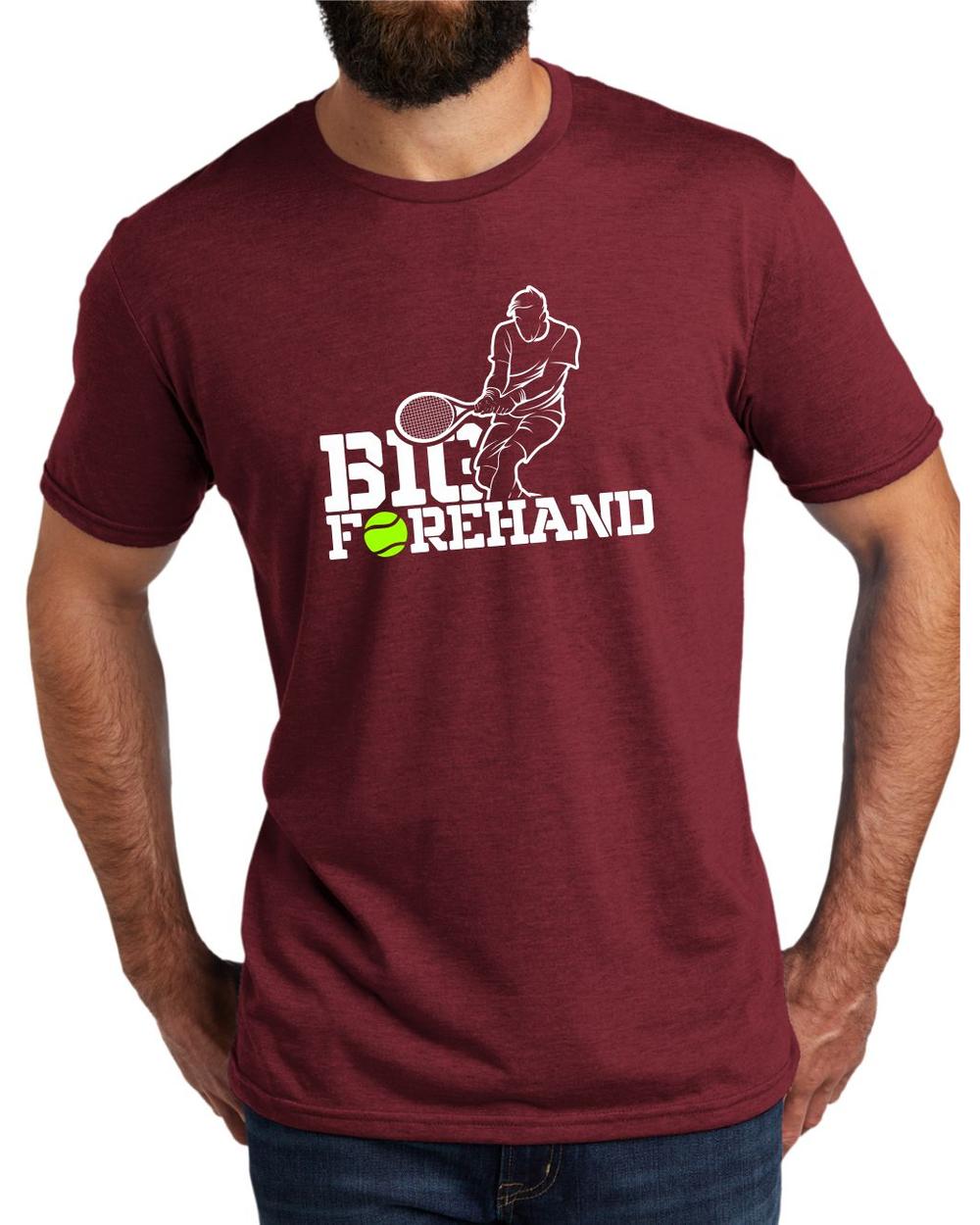 AL2004T14 Men's Tri-Blend Big Forehand Tennis LifeStyle T-Shirt, color: Vino Red