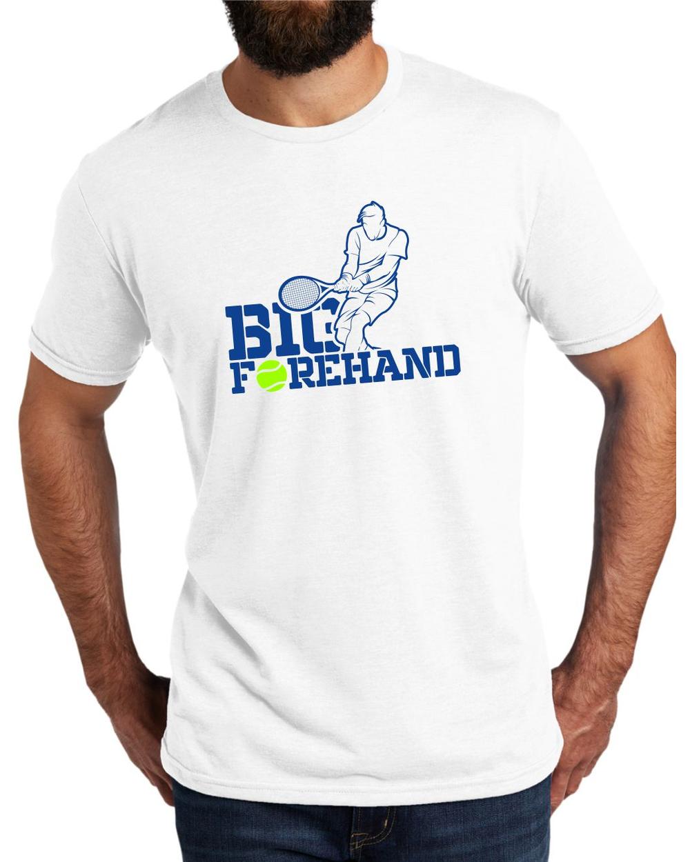 BMT Men's Tri-Blend Big Forehand Tennis LifeStyle T-Shirt, color: Bright White