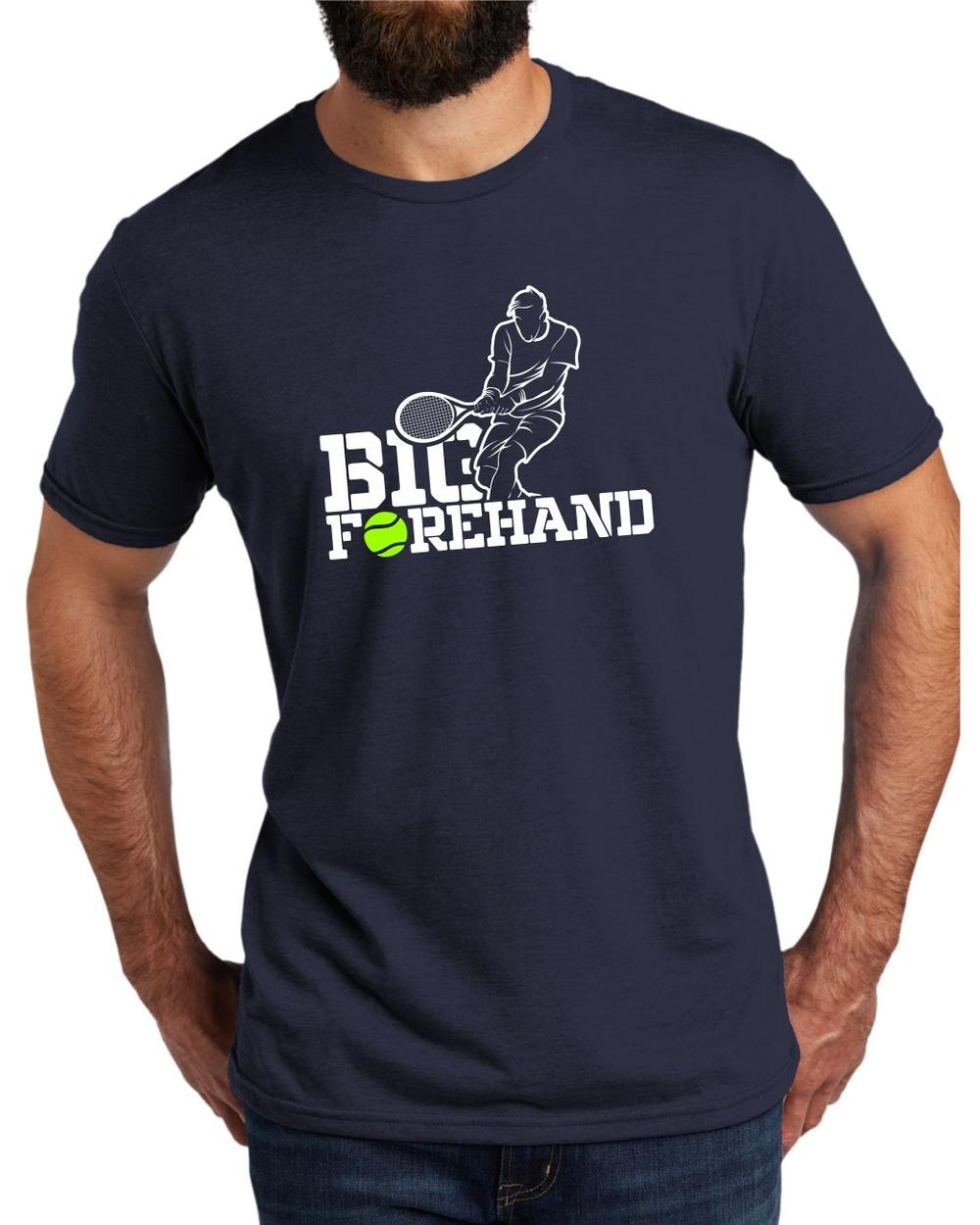 AL2004T14 Men's Tri-Blend Big Forehand Tennis LifeStyle T-Shirt, color: Night Sky Navy