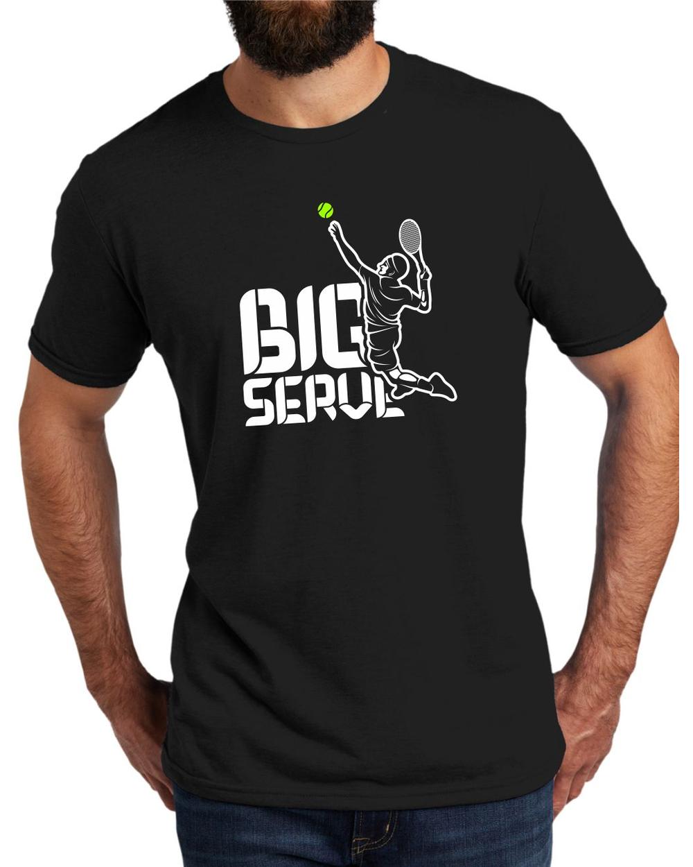 AL2004T15 Men's Tri-Blend Big Serve Tennis LifeStyle T-Shirt, color: Deep Black