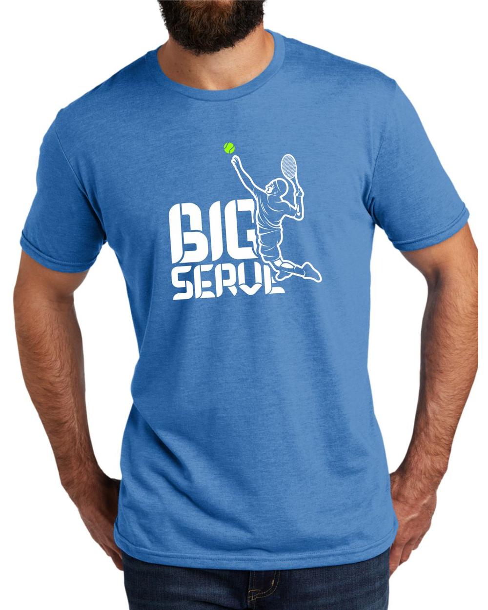 AL2004T15 Men's Tri-Blend Big Serve Tennis LifeStyle T-Shirt, color: Azure Blue