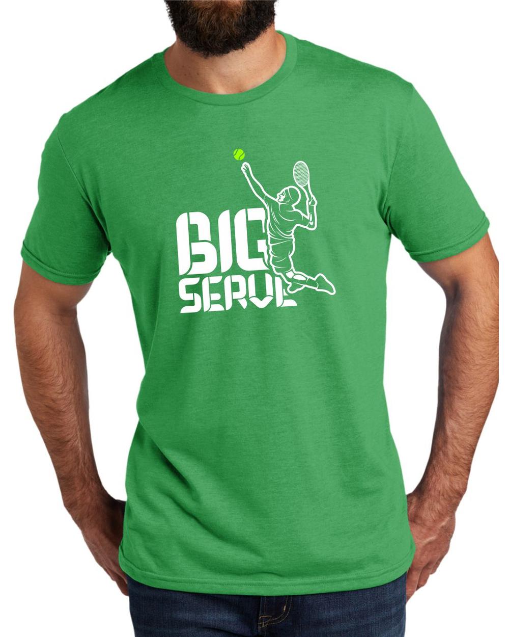 AL2004T15 Men's Tri-Blend Big Serve Tennis LifeStyle T-Shirt, color: Enviro Green