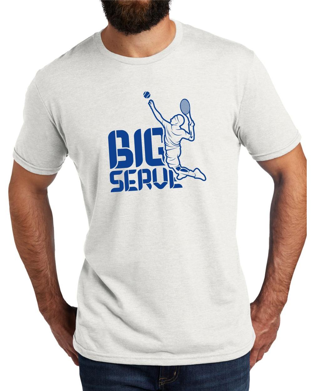 AL2004T15 Men's Tri-Blend Big Serve Tennis LifeStyle T-Shirt, color: Fairly White