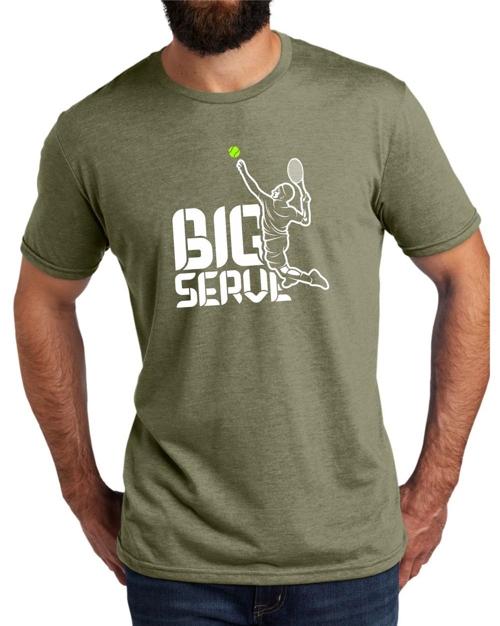 AL2004T15 Men's Tri-Blend Big Serve Tennis LifeStyle T-Shirt, color: Olive You Green