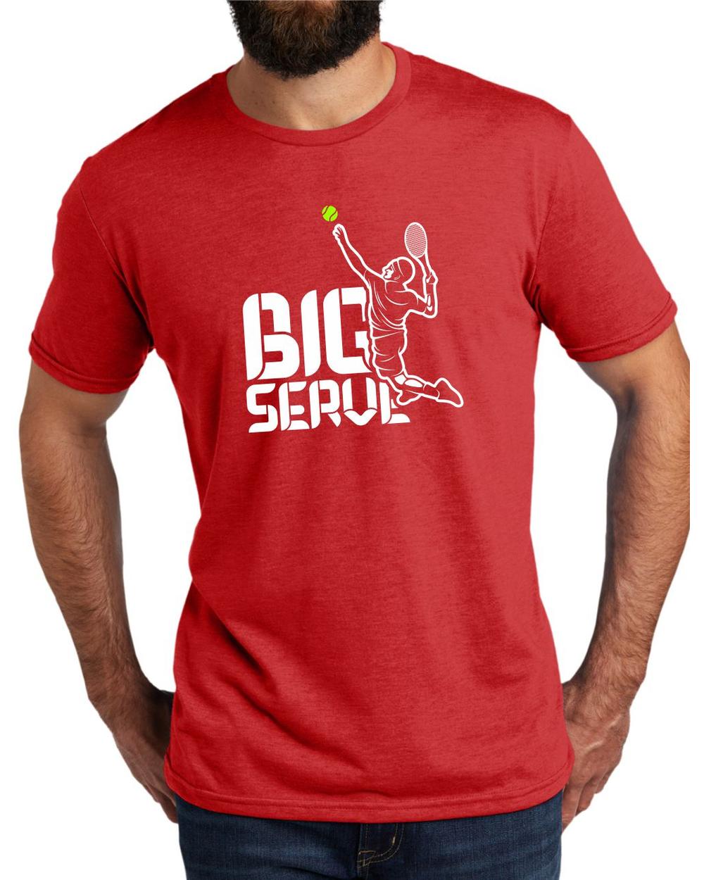 AL2004T15 Men's Tri-Blend Big Serve Tennis LifeStyle T-Shirt, color: Rise Up Red