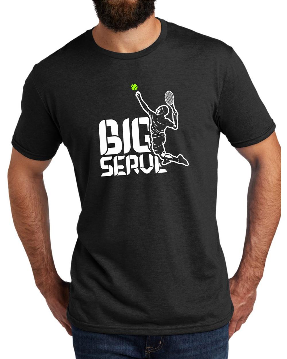 BMT Men's Tri-Blend Big Serve Tennis LifeStyle T-Shirt, color: Space Black