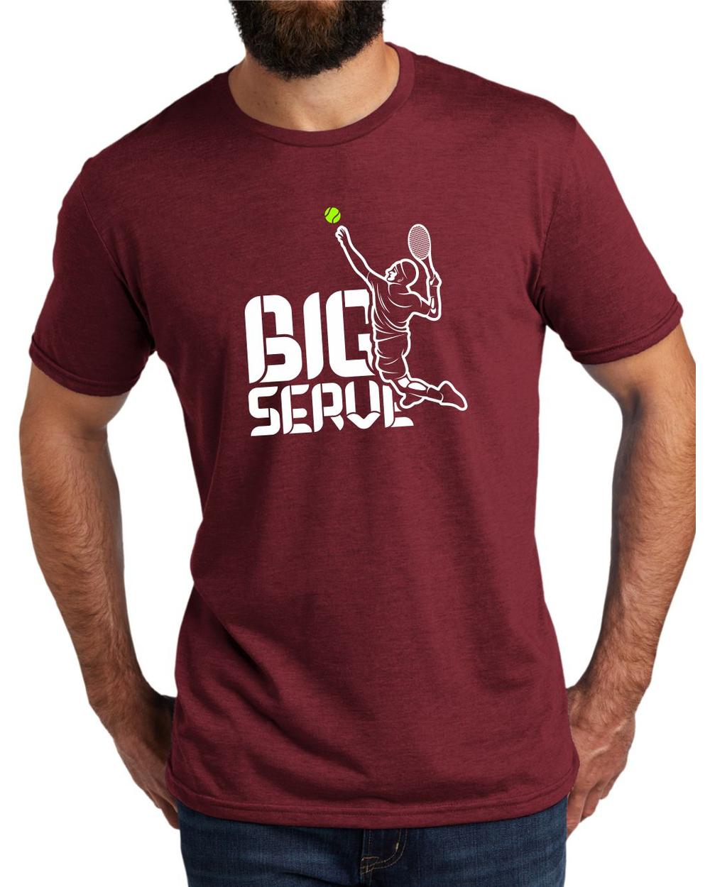 AL2004T15 Men's Tri-Blend Big Serve Tennis LifeStyle T-Shirt, color: Vino Red