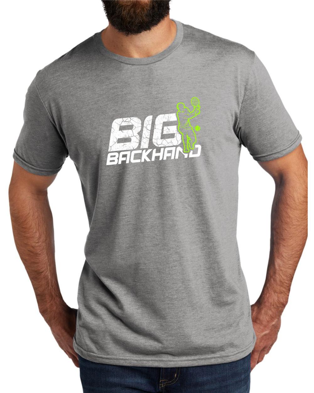 AL2004T16 Men's Tri-Blend Big Backhand Tennis LifeStyle T-Shirt, color: Aluminum Grey