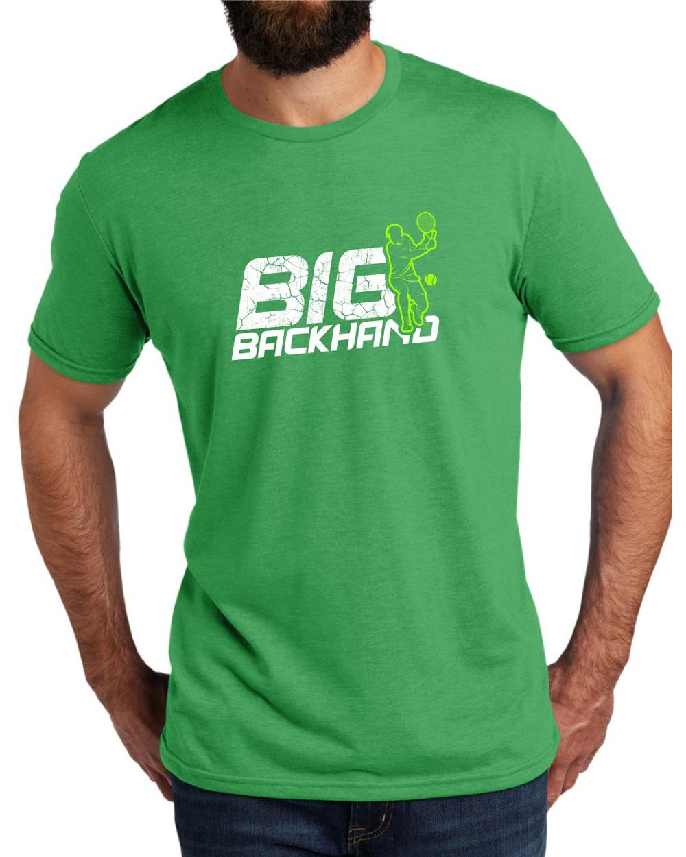AL2004T16 Men's Tri-Blend Big Backhand Tennis LifeStyle T-Shirt, color: Enviro Green