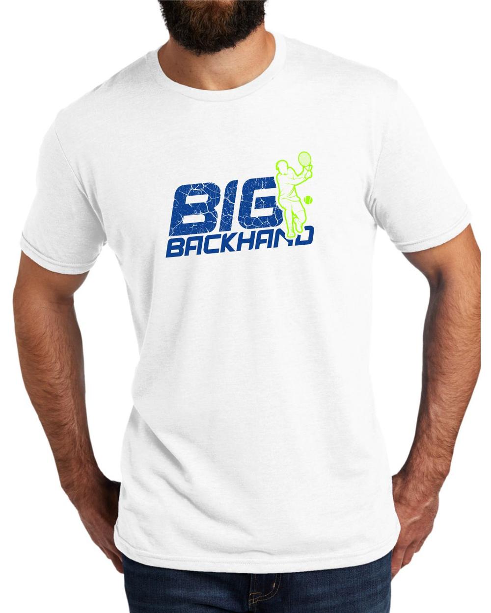 AL2004T16 Men's Tri-Blend Big Backhand Tennis LifeStyle T-Shirt, color: Bright White