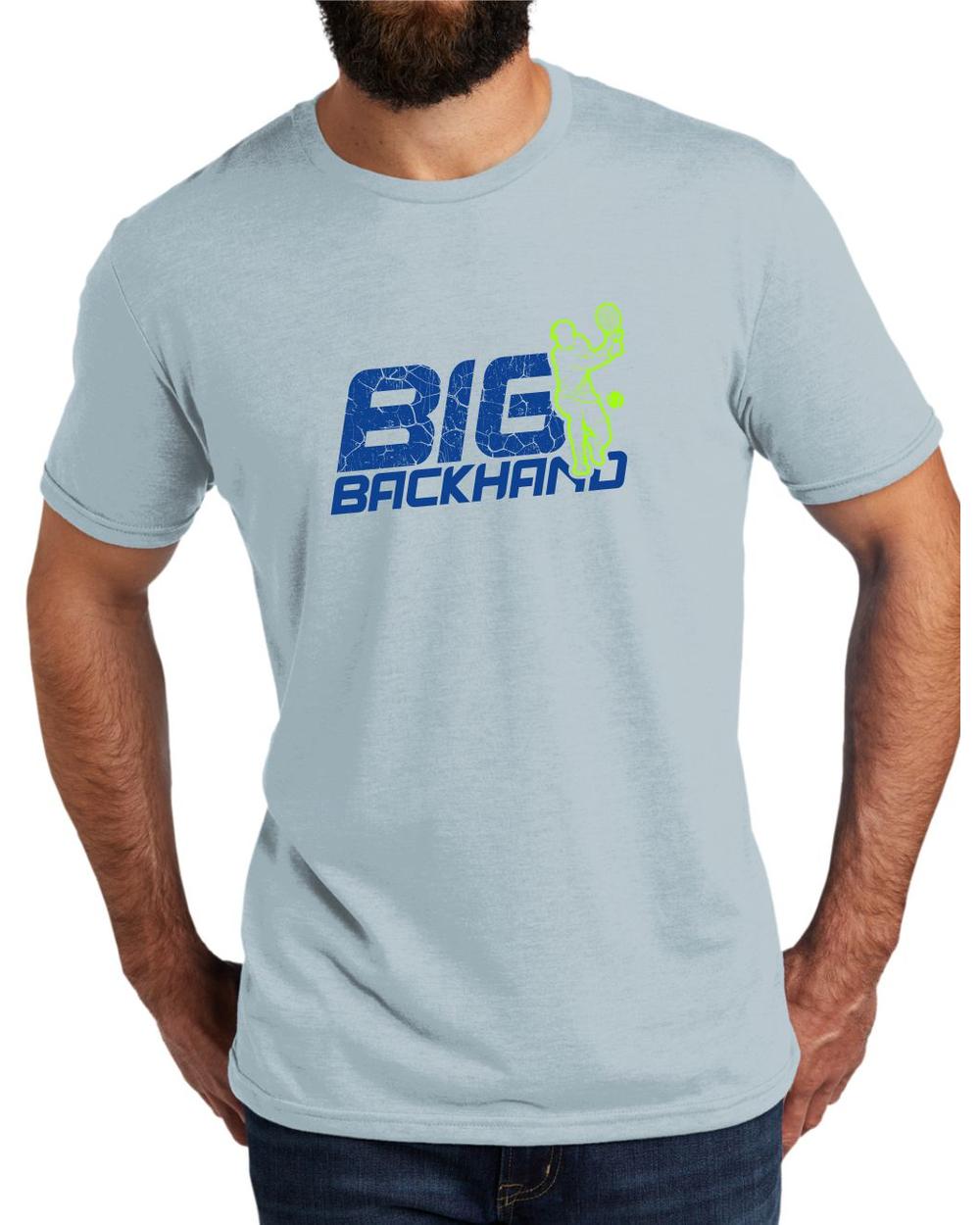 AL2004T16 Men's Tri-Blend Big Backhand Tennis LifeStyle T-Shirt, color: I Like You Blue
