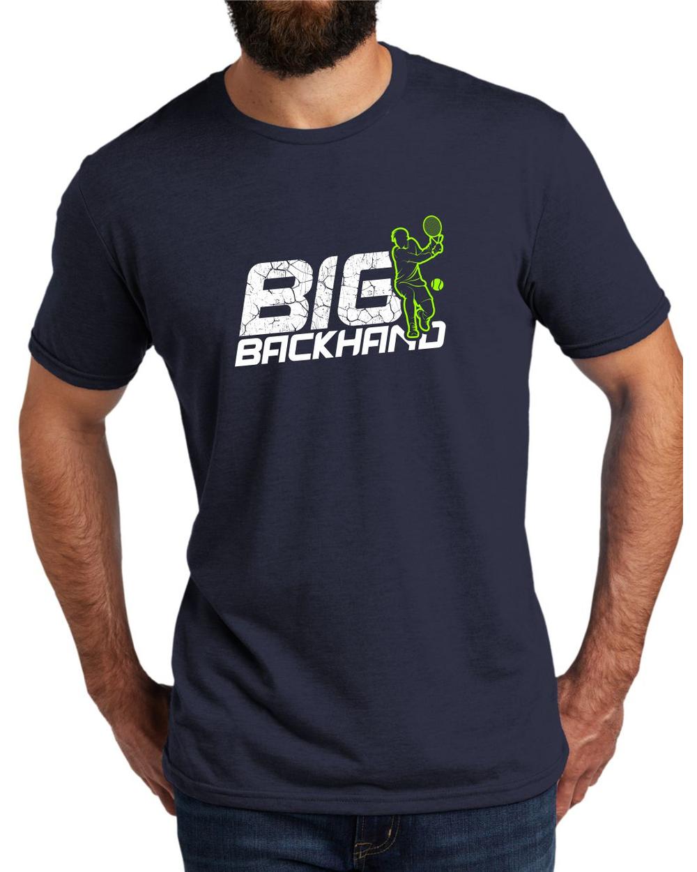 AL2004T16 Men's Tri-Blend Big Backhand Tennis LifeStyle T-Shirt, color: Night Sky Navy