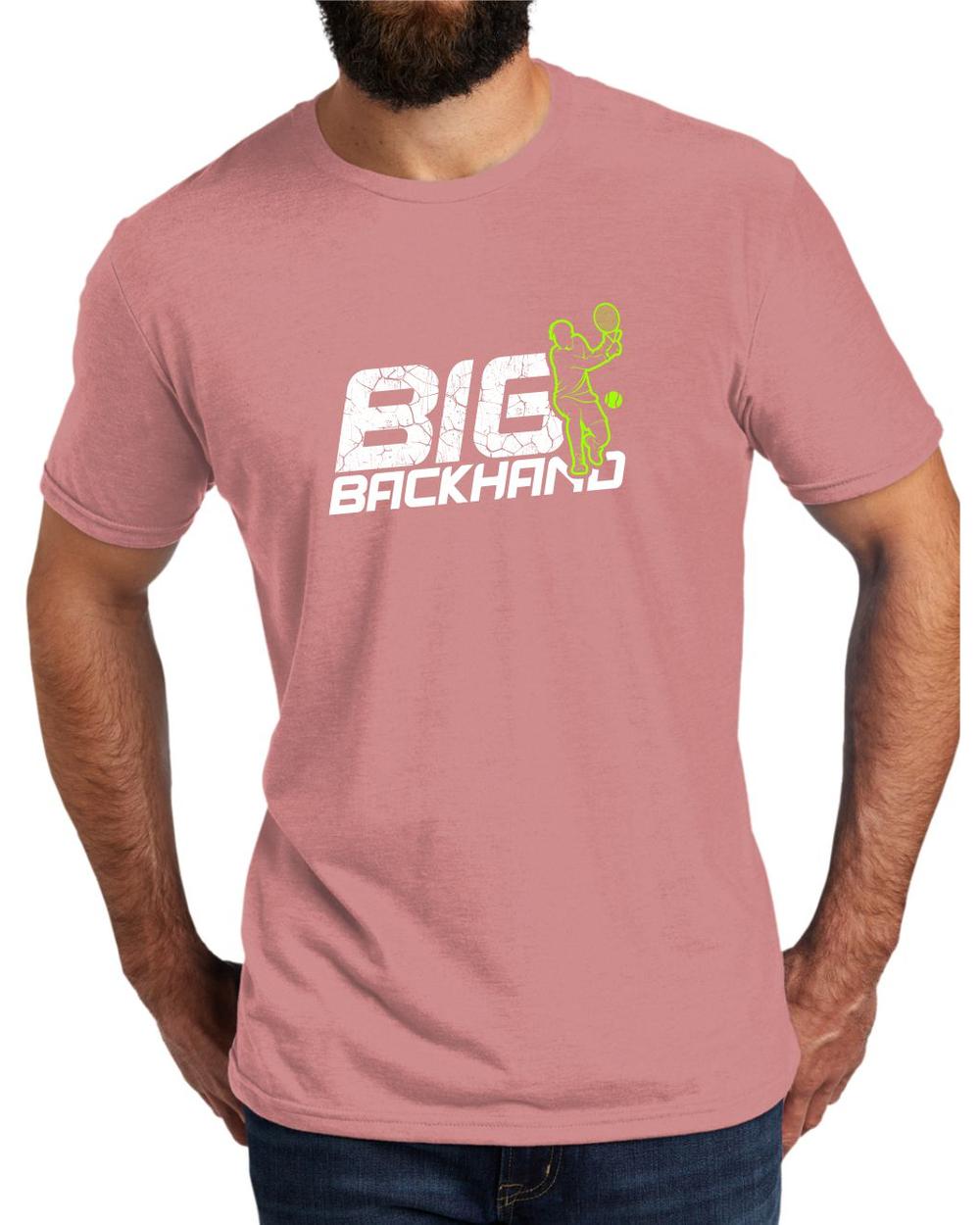 AL2004T16 Men's Tri-Blend Big Backhand Tennis LifeStyle T-Shirt, color: Vintage Rose
