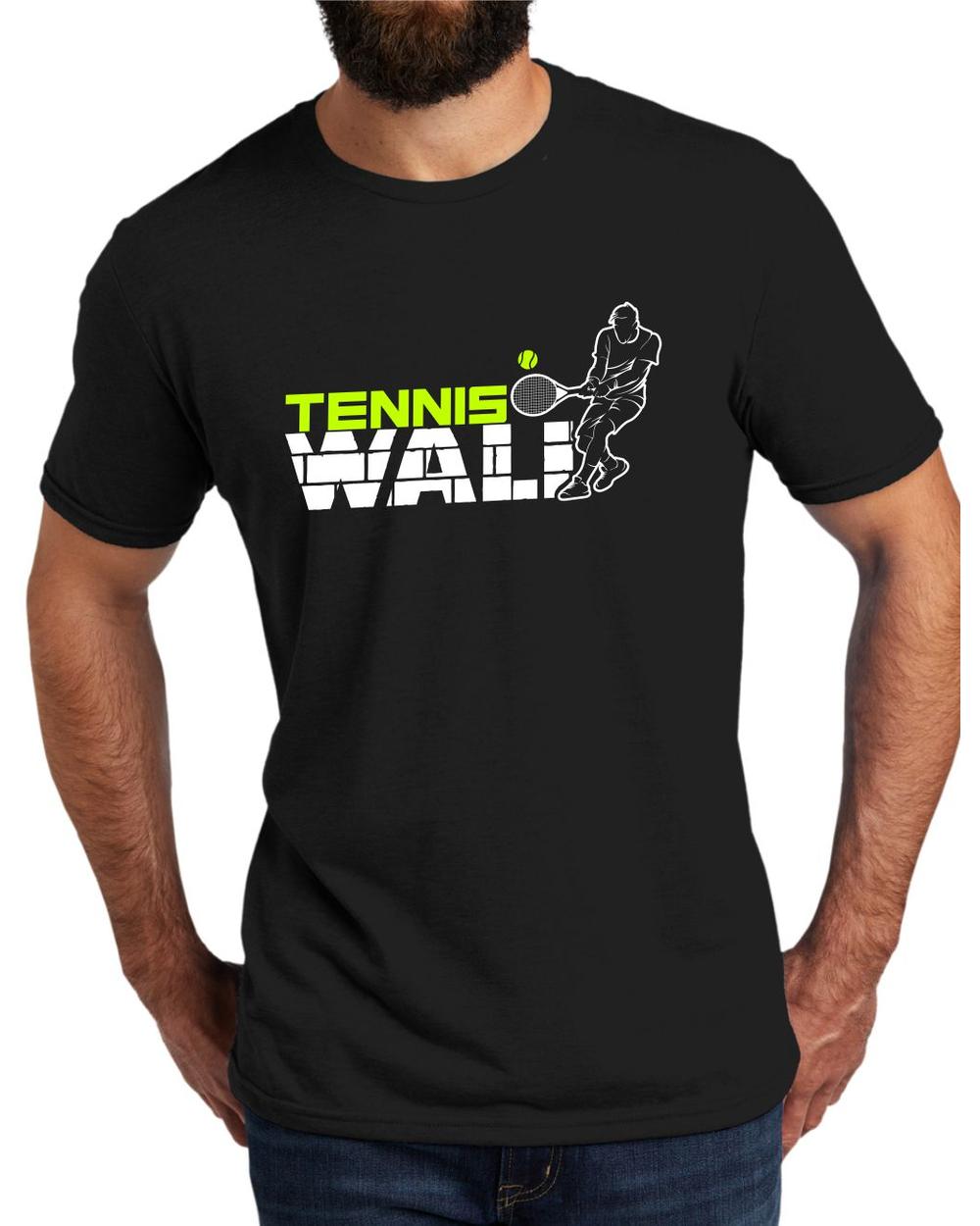 AL2004T17 Men's Tri-Blend Tennis Wall LifeStyle T-Shirt, color: Deep Black