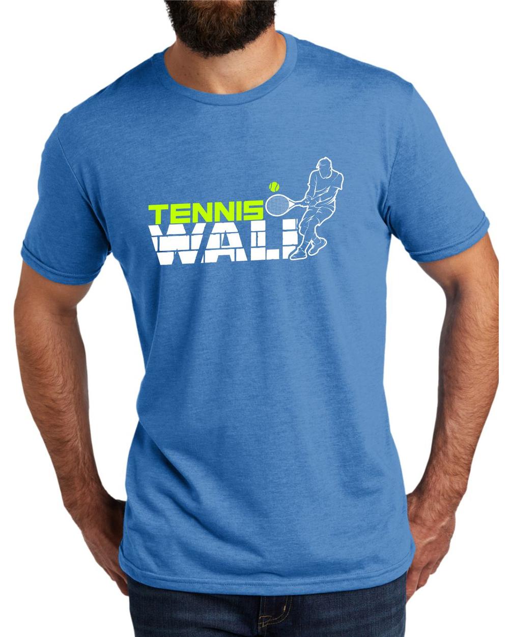 AL2004T17 Men's Tri-Blend Tennis Wall LifeStyle T-Shirt, color: Azure Blue