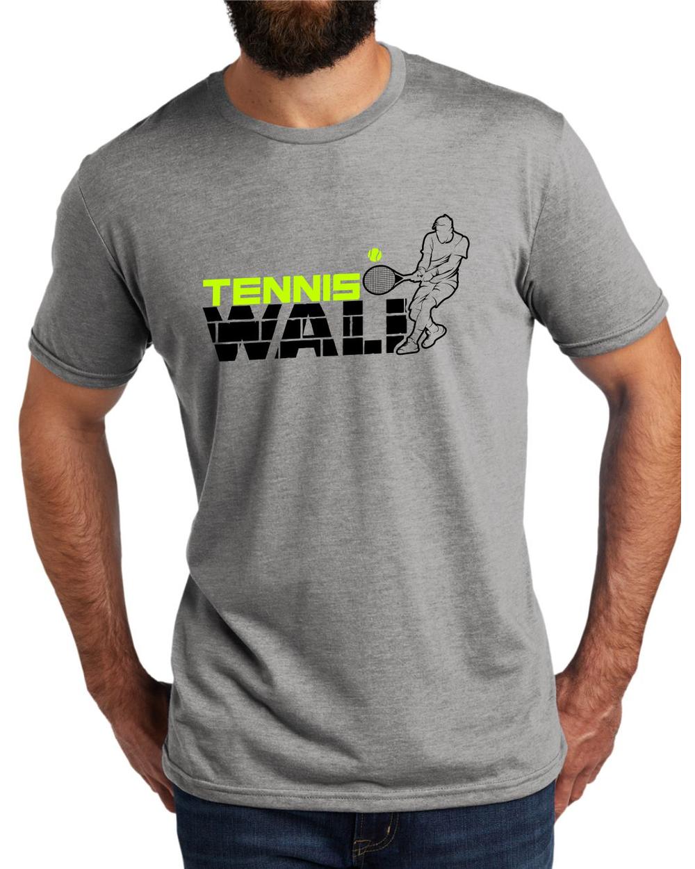 AL2004T17 Men's Tri-Blend Tennis Wall LifeStyle T-Shirt, color: Aluminum Grey