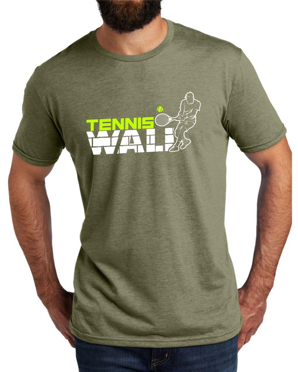 AL2004T17 Men's Tri-Blend Tennis Wall LifeStyle T-Shirt, color: Olive You Green