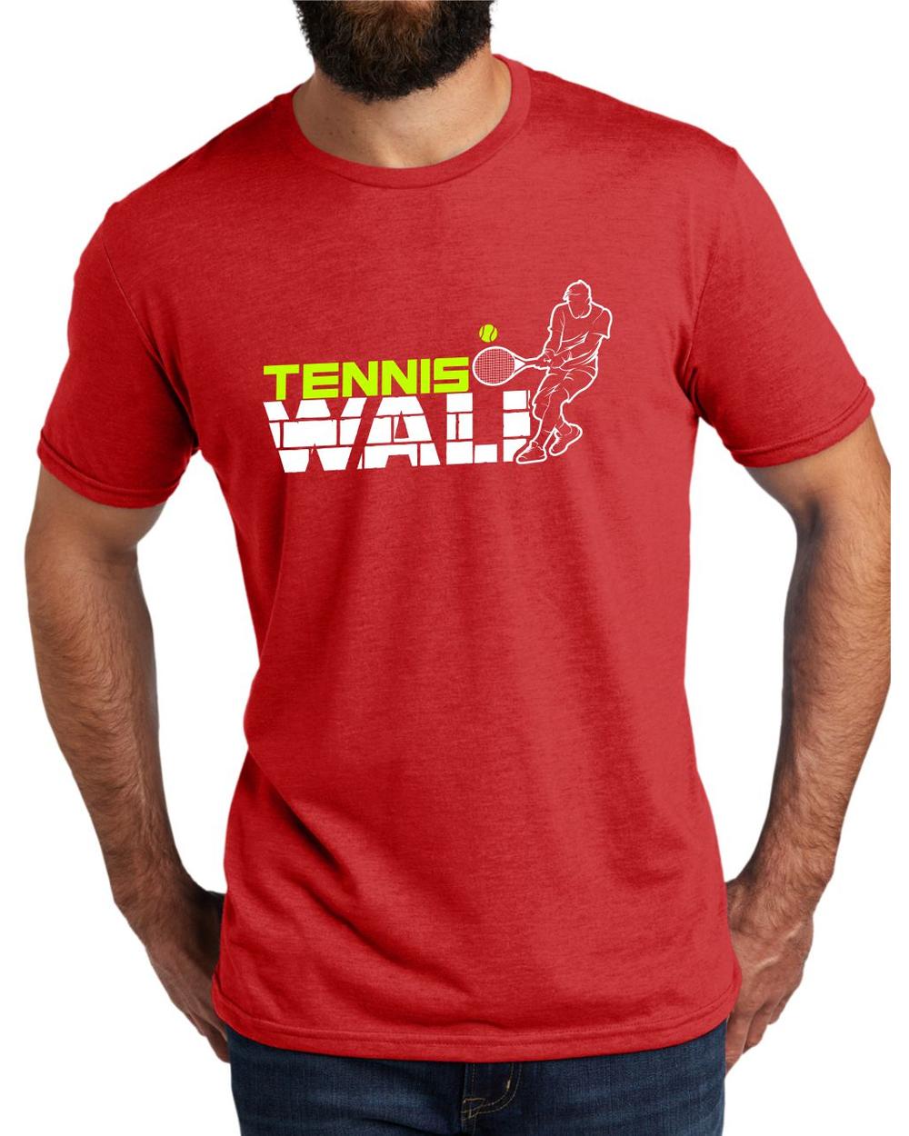 AL2004T17 Men's Tri-Blend Tennis Wall LifeStyle T-Shirt, color: Rise Up Red