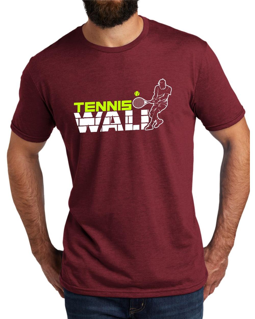 AL2004T17 Men's Tri-Blend Tennis Wall LifeStyle T-Shirt, color: Vino Red