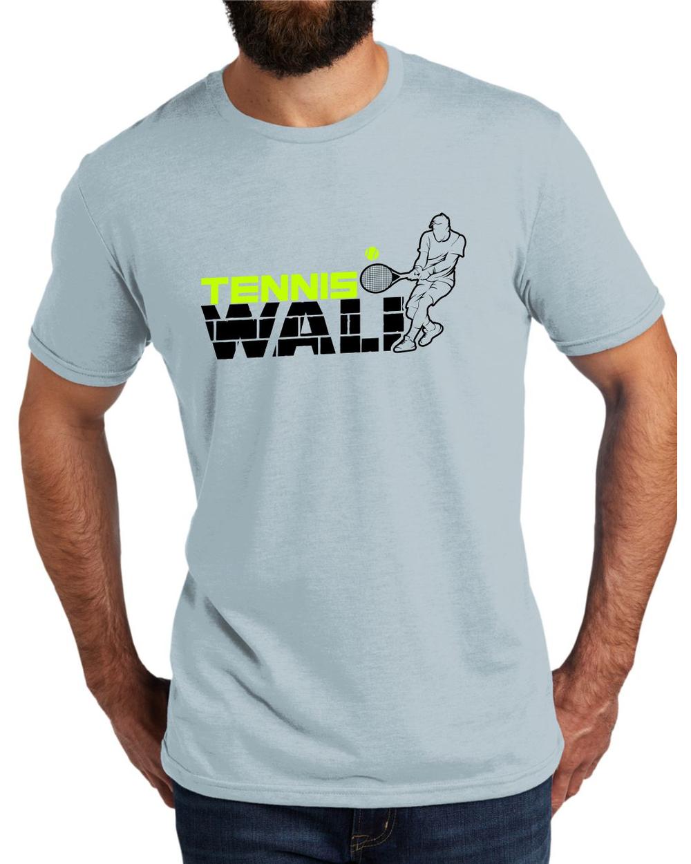 AL2004T17 Men's Tri-Blend Tennis Wall LifeStyle T-Shirt, color: I Like You Blue