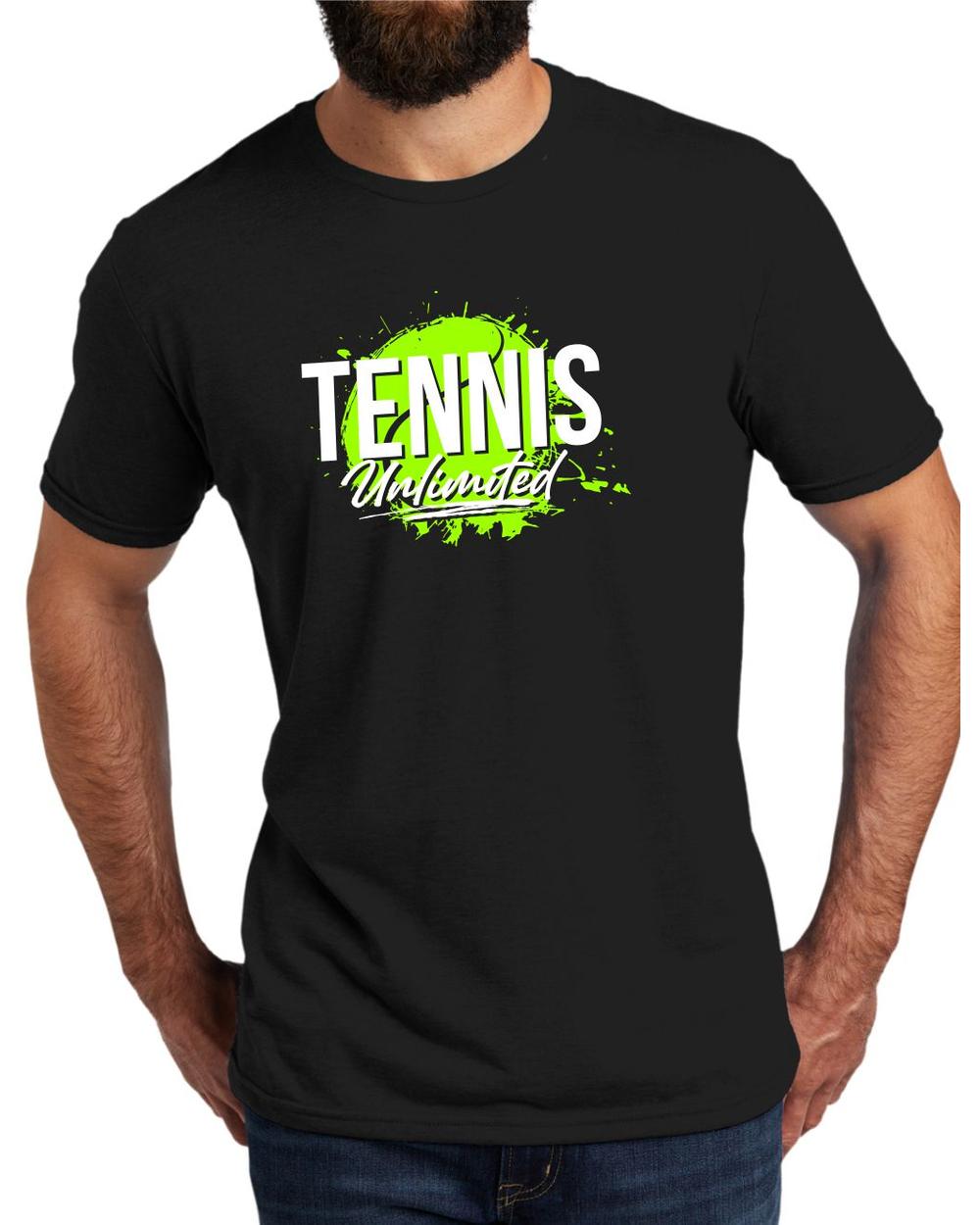 BMT Men's Tri-Blend Tennis Unlimited LifeStyle T-Shirt, color: Deep Black