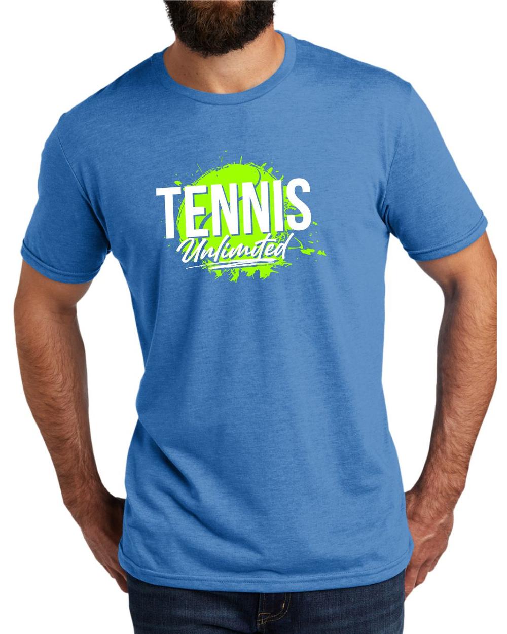 BMT Men's Tri-Blend Tennis Unlimited LifeStyle T-Shirt, color: Azure Blue