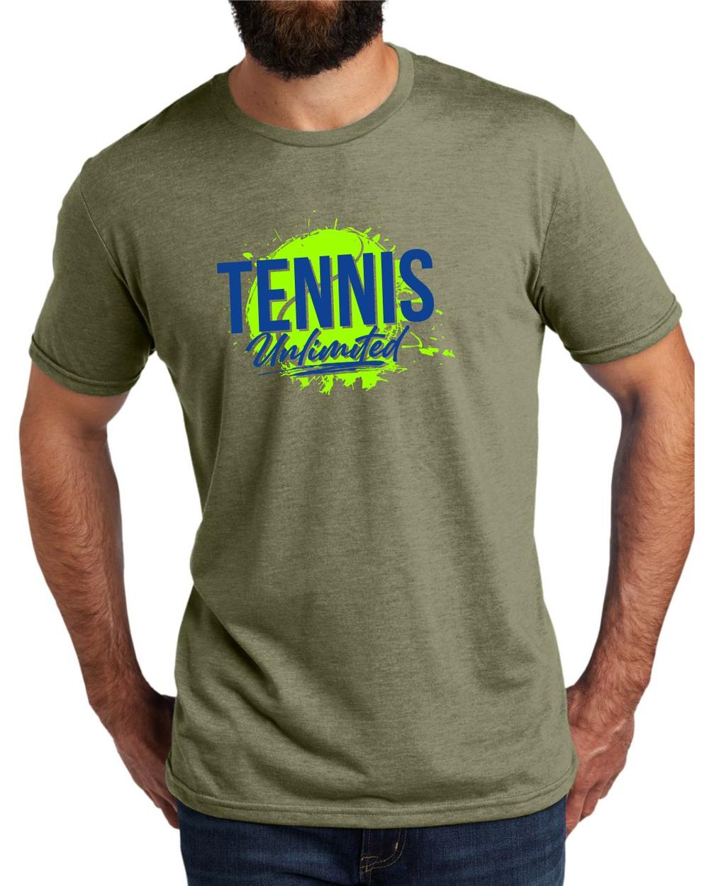 BMT Men's Tri-Blend Tennis Unlimited LifeStyle T-Shirt, color: Olive You Green