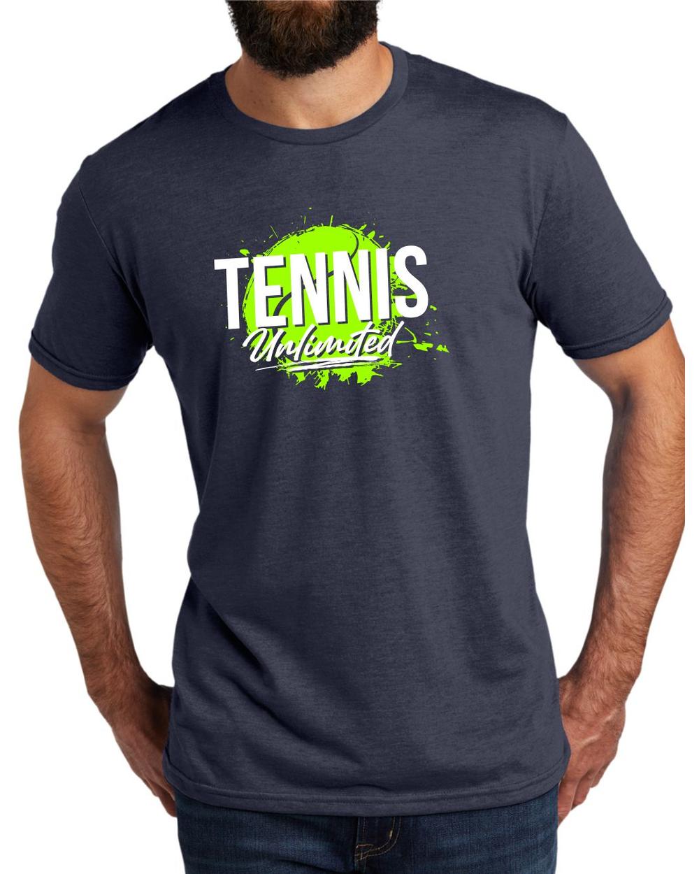 BMT Men's Tri-Blend Tennis Unlimited LifeStyle T-Shirt, color: Rebel Blue