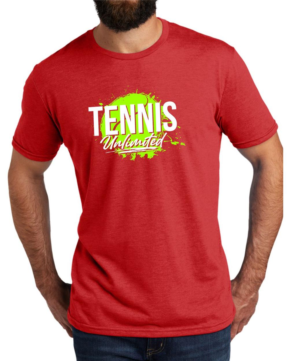BMT Men's Tri-Blend Tennis Unlimited LifeStyle T-Shirt, color: Rise Up Red