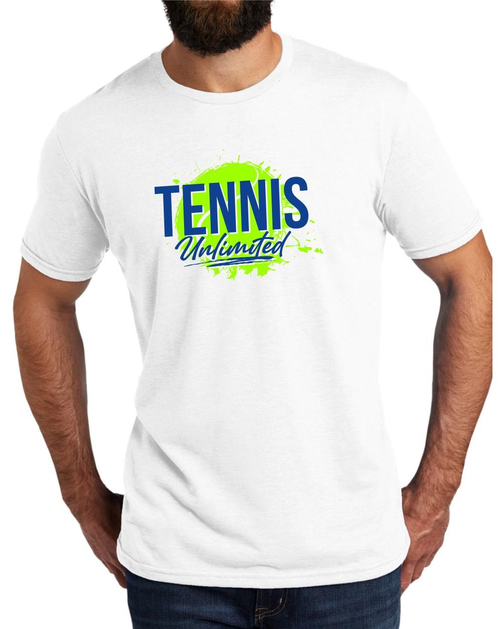 BMT Men's Tri-Blend Tennis Unlimited LifeStyle T-Shirt, color: Bright White