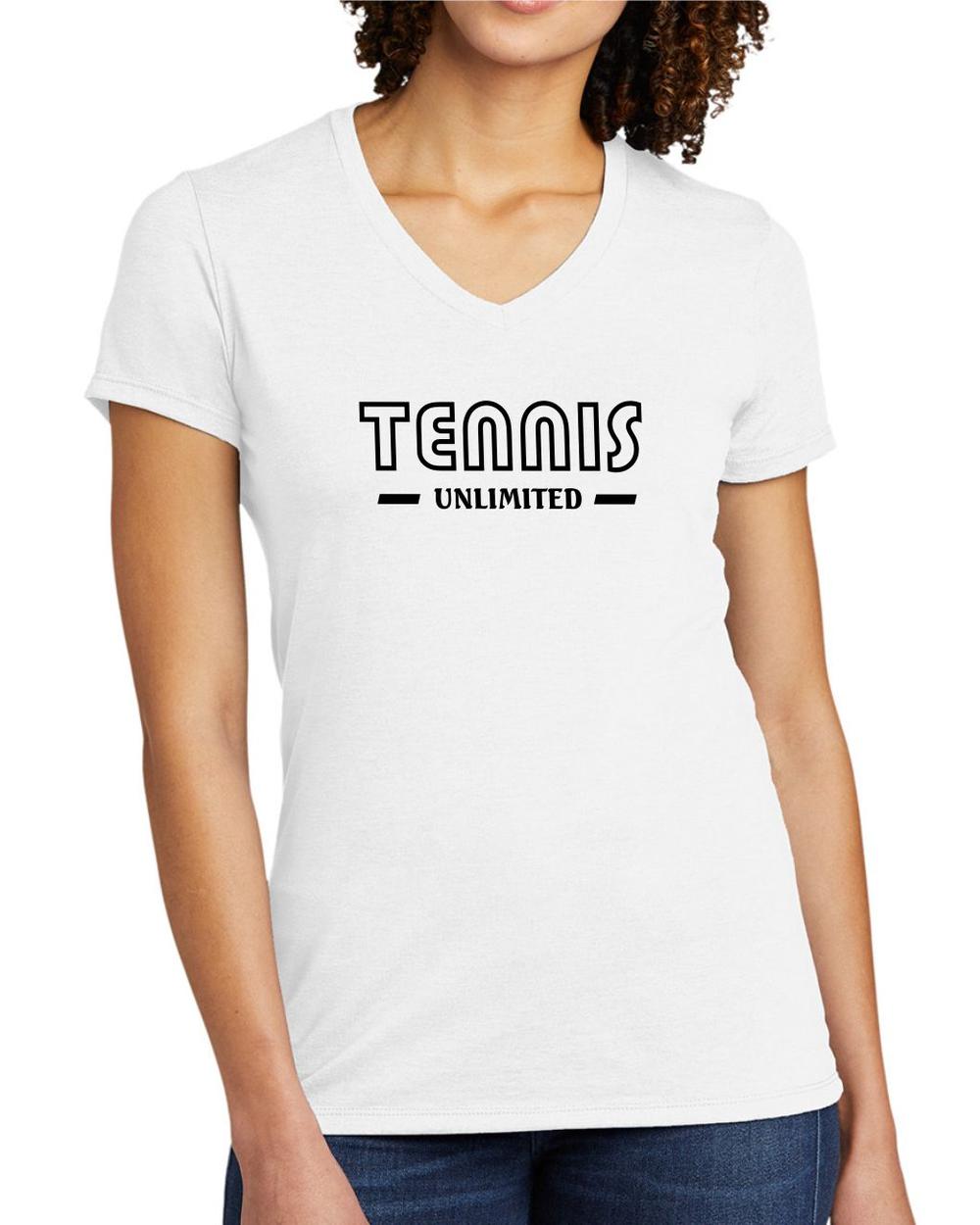 BMT Women's Tri-Blend V-Neck Tennis Unlimited LifeStyle T-Shirt, color: Fairly White