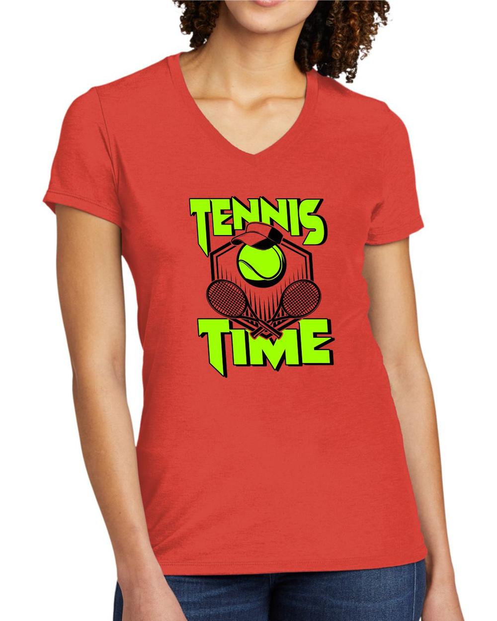 BMT Women's Tri-Blend V-Neck Tennis Time LifeStyle T-Shirt, color: Desert Sun